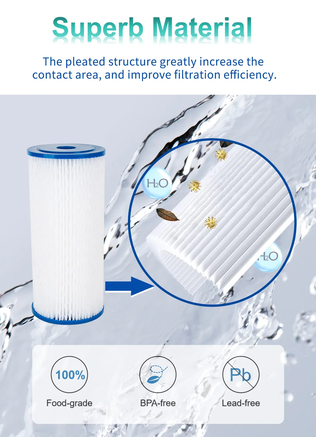 Whole Whole House 5 Micron 10 x 4.5 BB con cartucho de agua plateado Cosco de filtro de agua entero PLETIME COMPATIMIENTO COMPATIBLE COMPATIBLE DEL FILTRO DE 