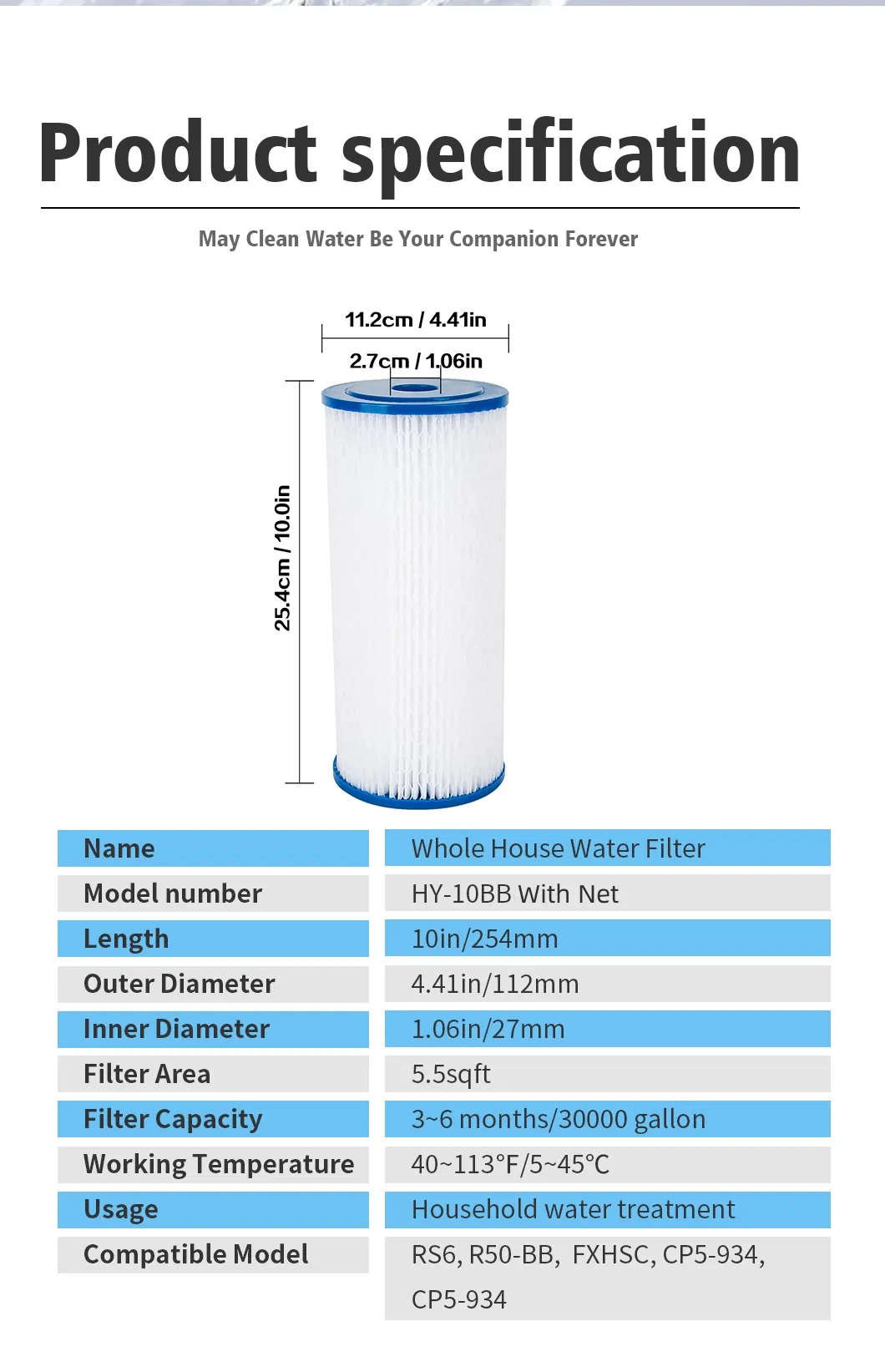FILTRO DE AGUA CARTRIMO DE LA CARTRIMA DE LA NETA CARTRIMA CARTRIMA CARTRIMA CARTRIMA DE LA CASA CARTRA CARTRA CARTRIGO CARTRIMI Sedimento de servicio pesado compatible con R50-BB ECP5-BB 